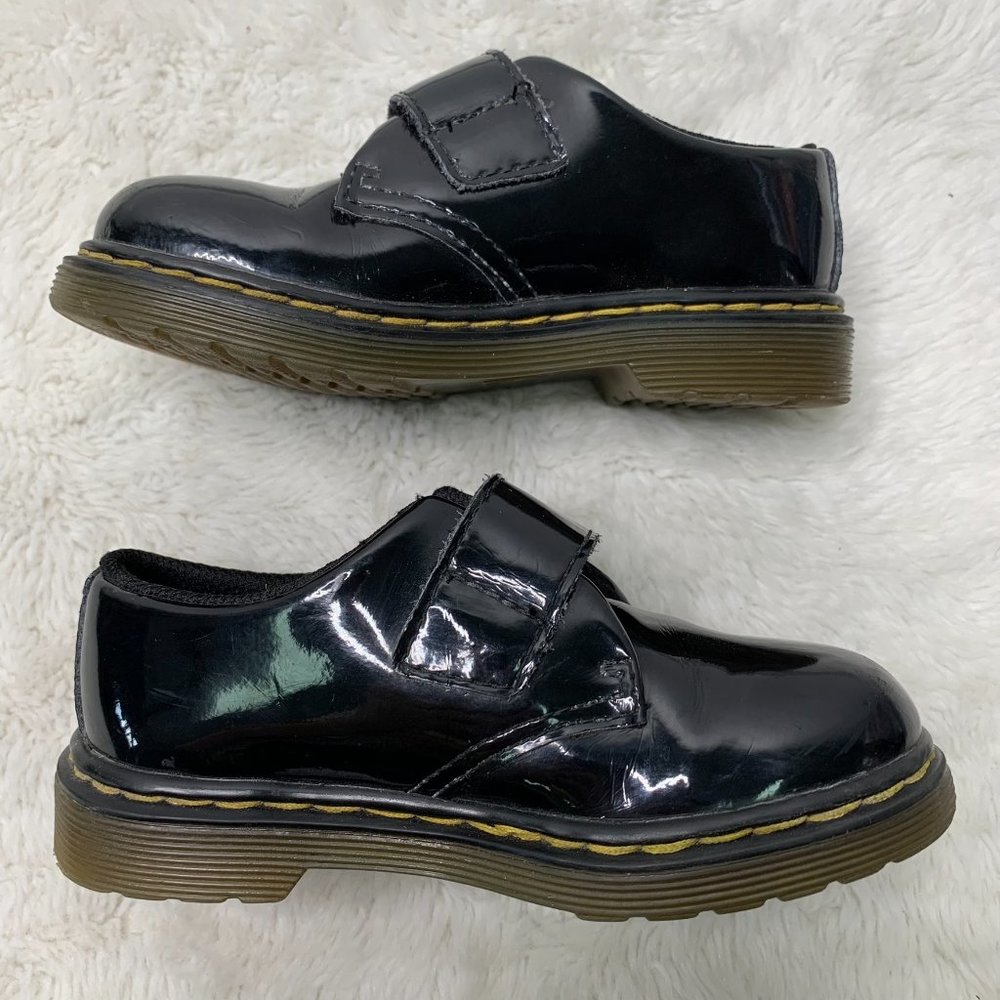 Dr Martens KAMRON T Kid's Black Patent Leather Shoes Size US 9/ EURO 26 - Picture 5 of 16